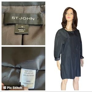 St. John black large jacket/coat size 10